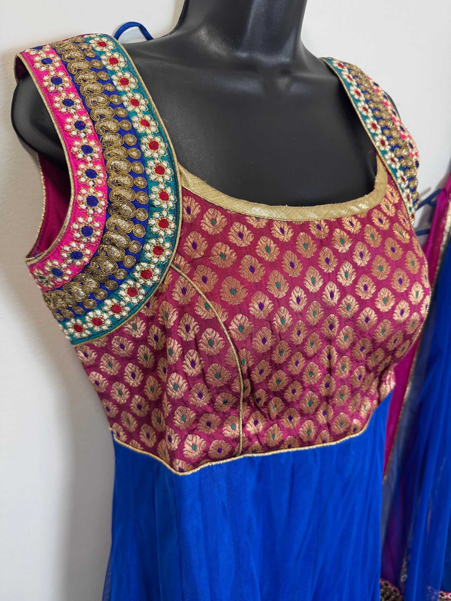 Blue Pink Kurta & Dupatta - 38