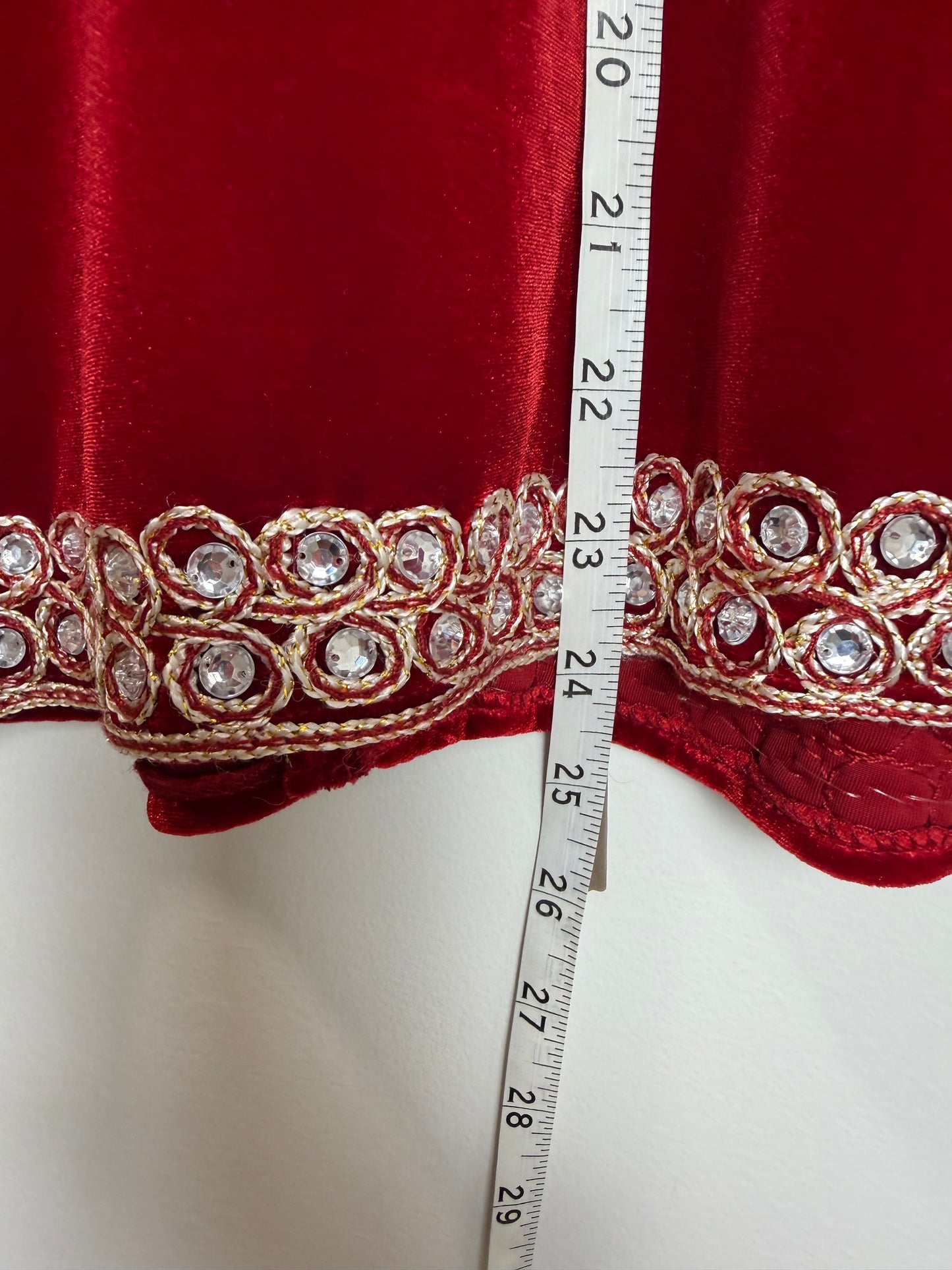 Victor Costa Red Velvet Rhinestone Trim Evening Jacket Women’s 2X