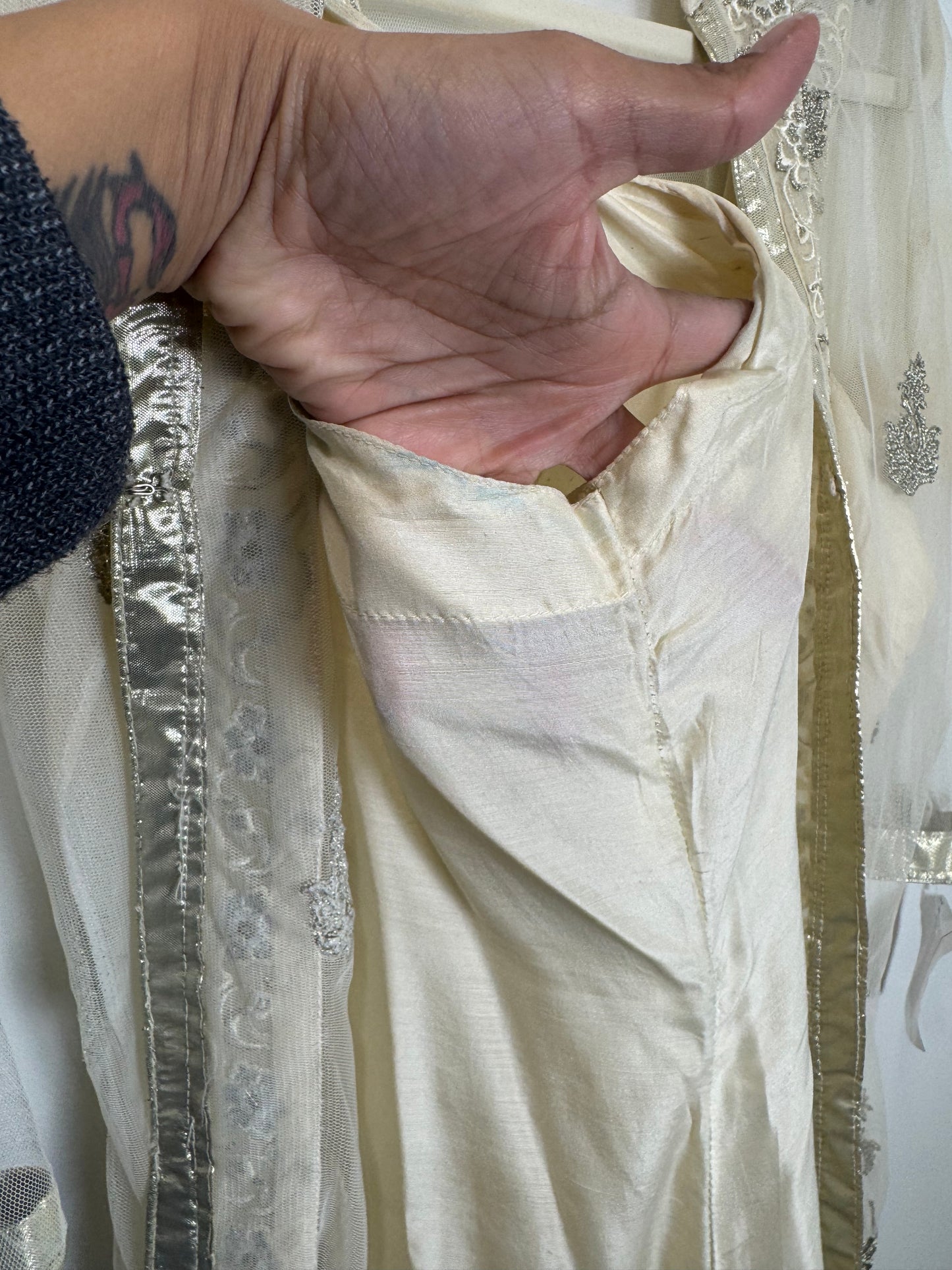 White Beige Kurta - 40
