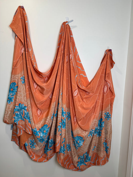 Orange Blue Sari