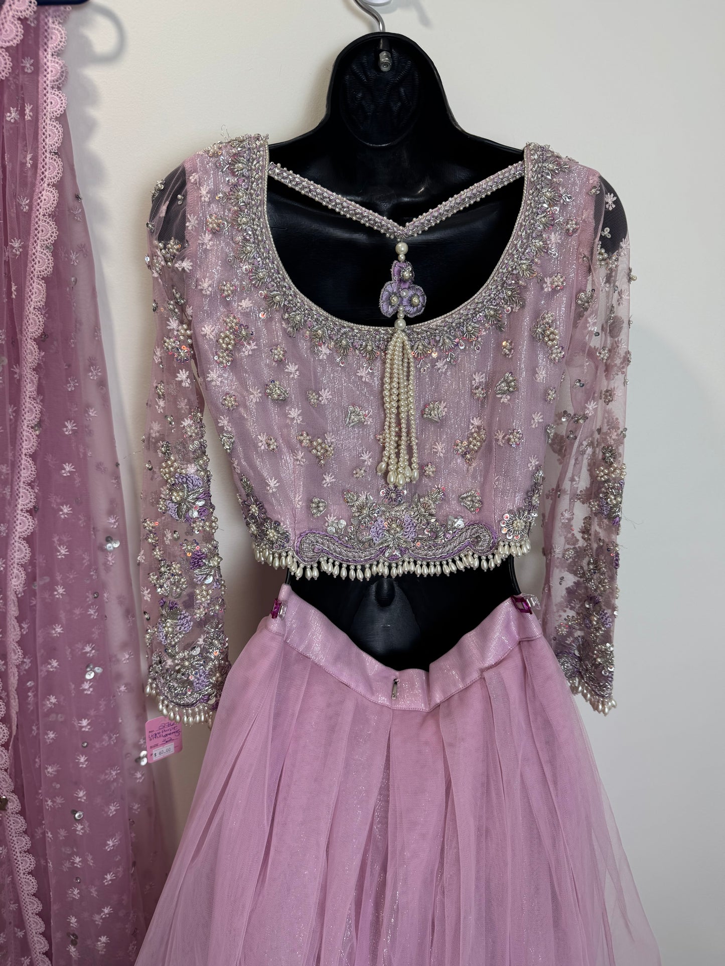 Lilac Lehenga Sari - 32