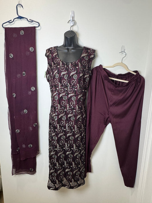 Maroon Circles Suit - 44