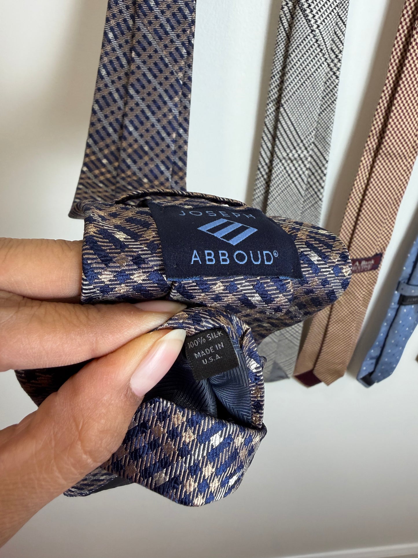 Designer Silk Tie Lot of 5 Barneys J.Crew Robert Talbott Joseph Abboud