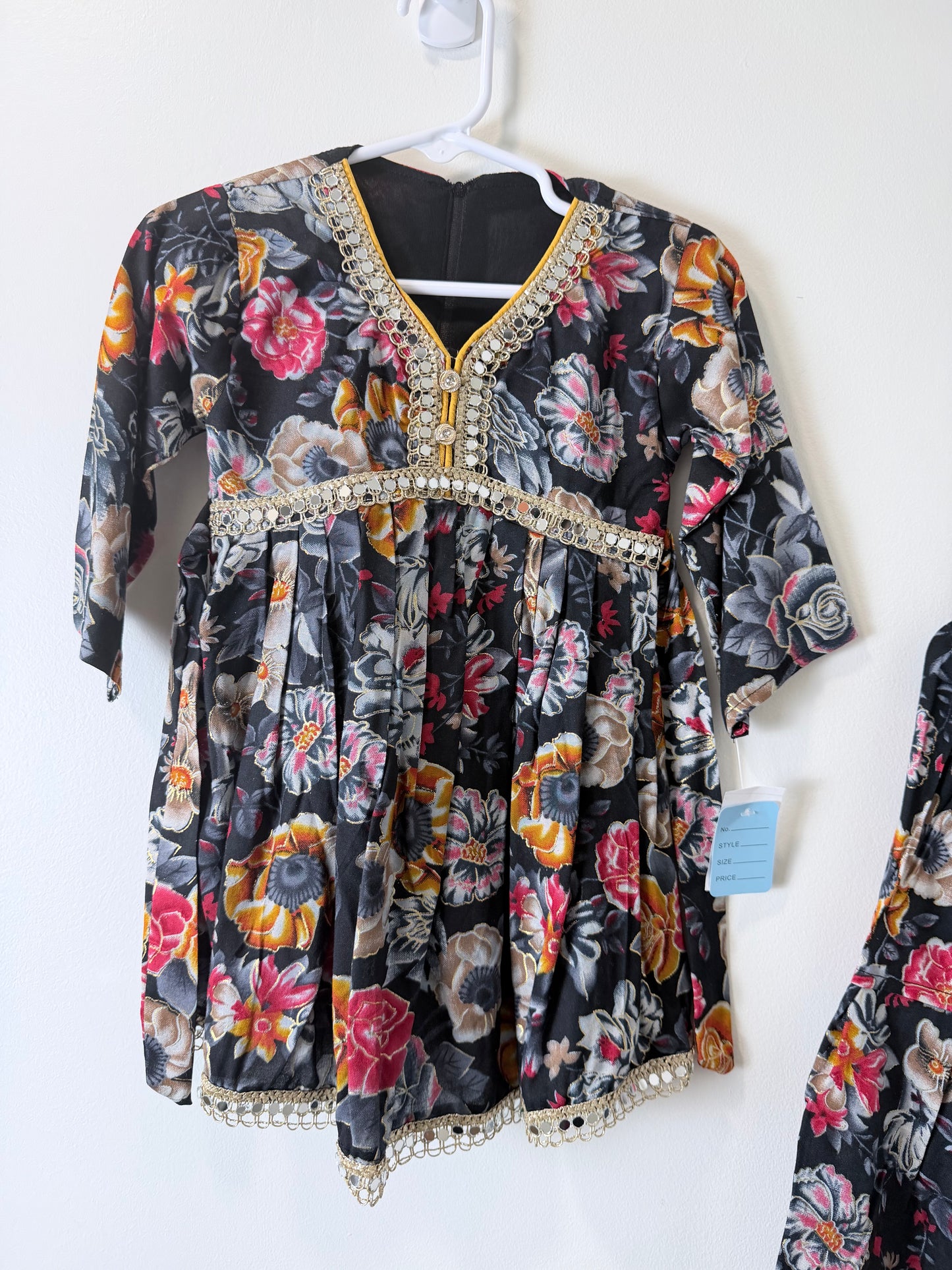 Black Red Floral - Kids Size 18