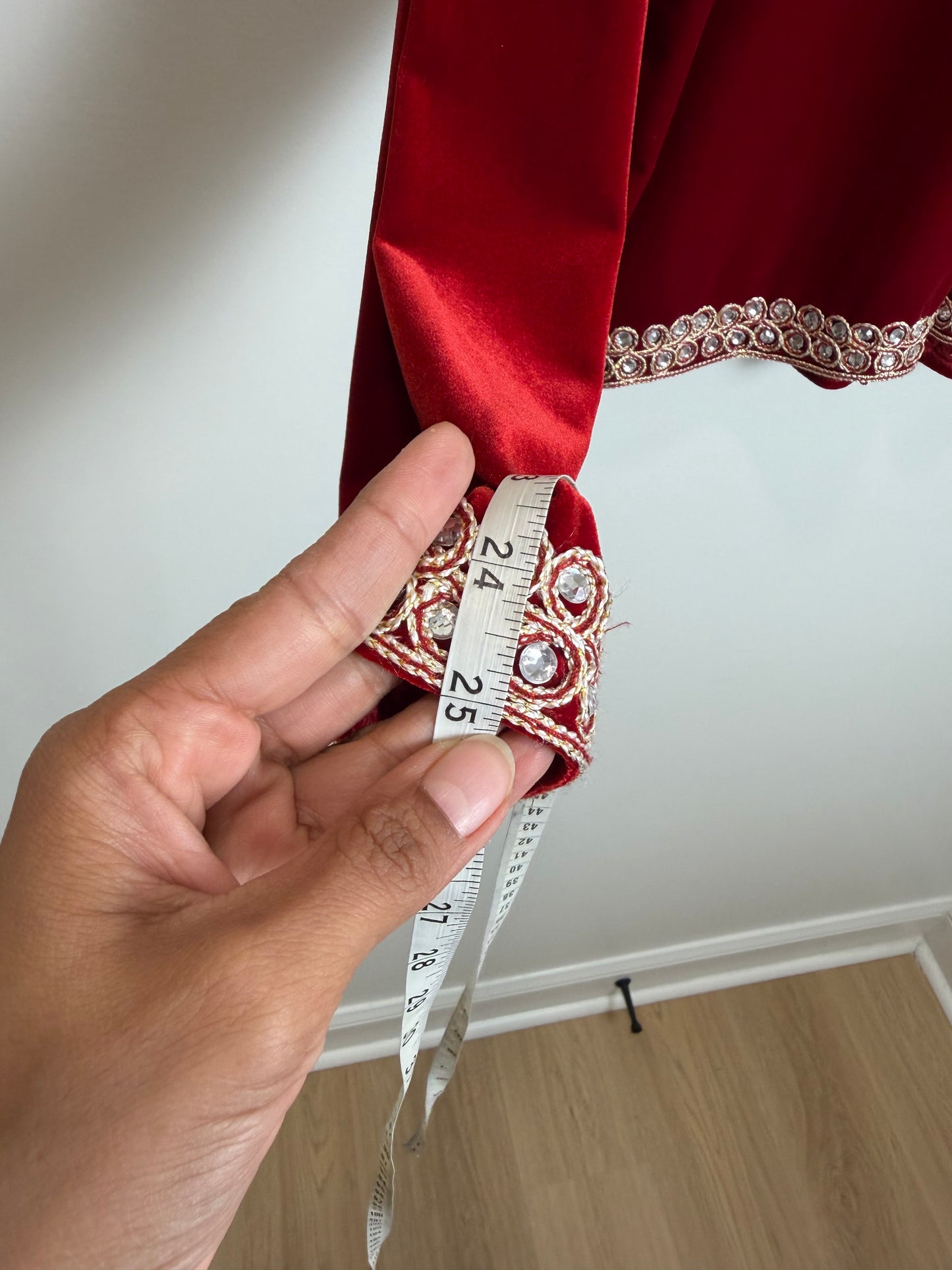 Victor Costa Red Velvet Rhinestone Trim Evening Jacket Women’s 2X