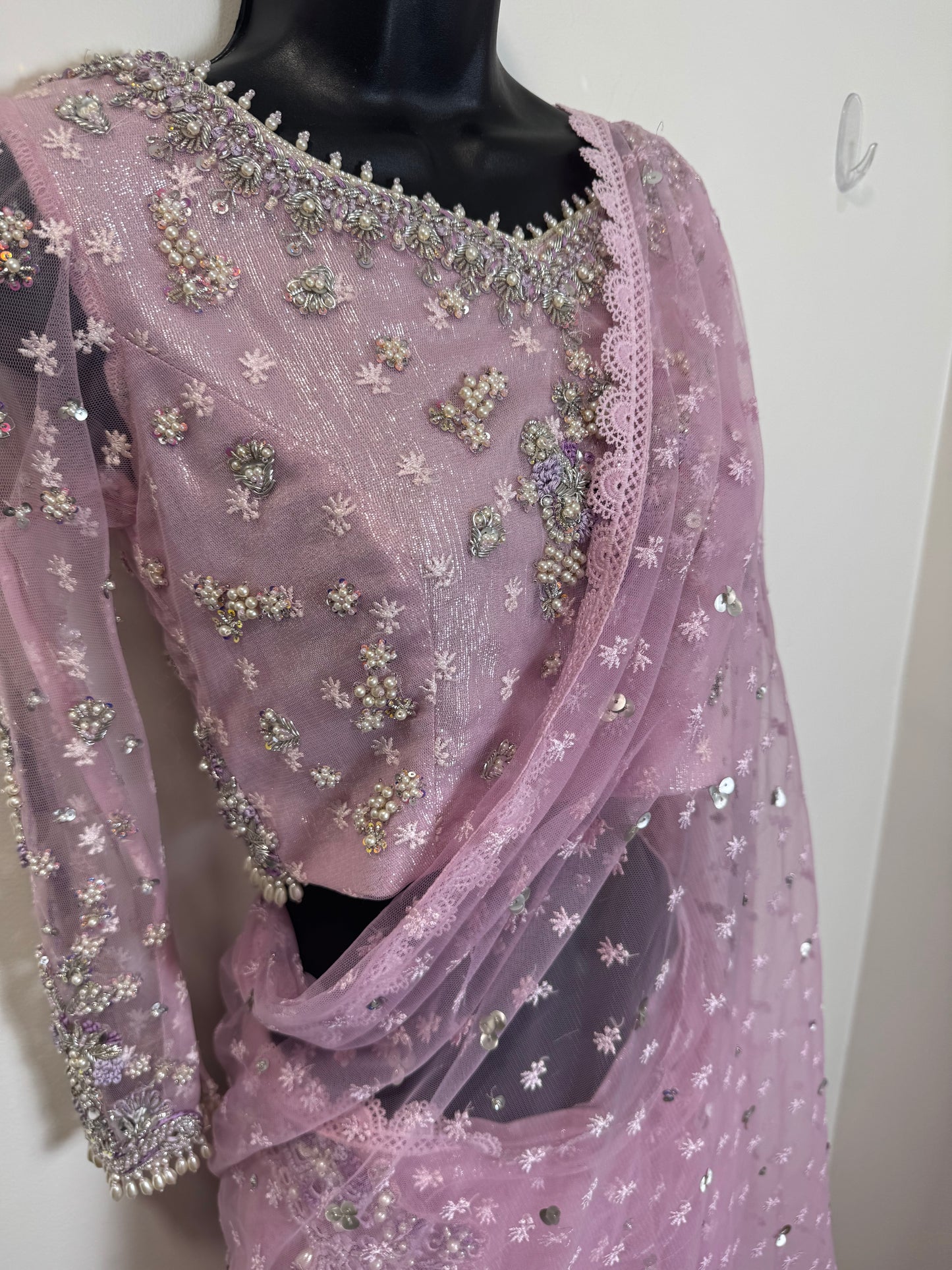 Lilac Lehenga Sari - 32