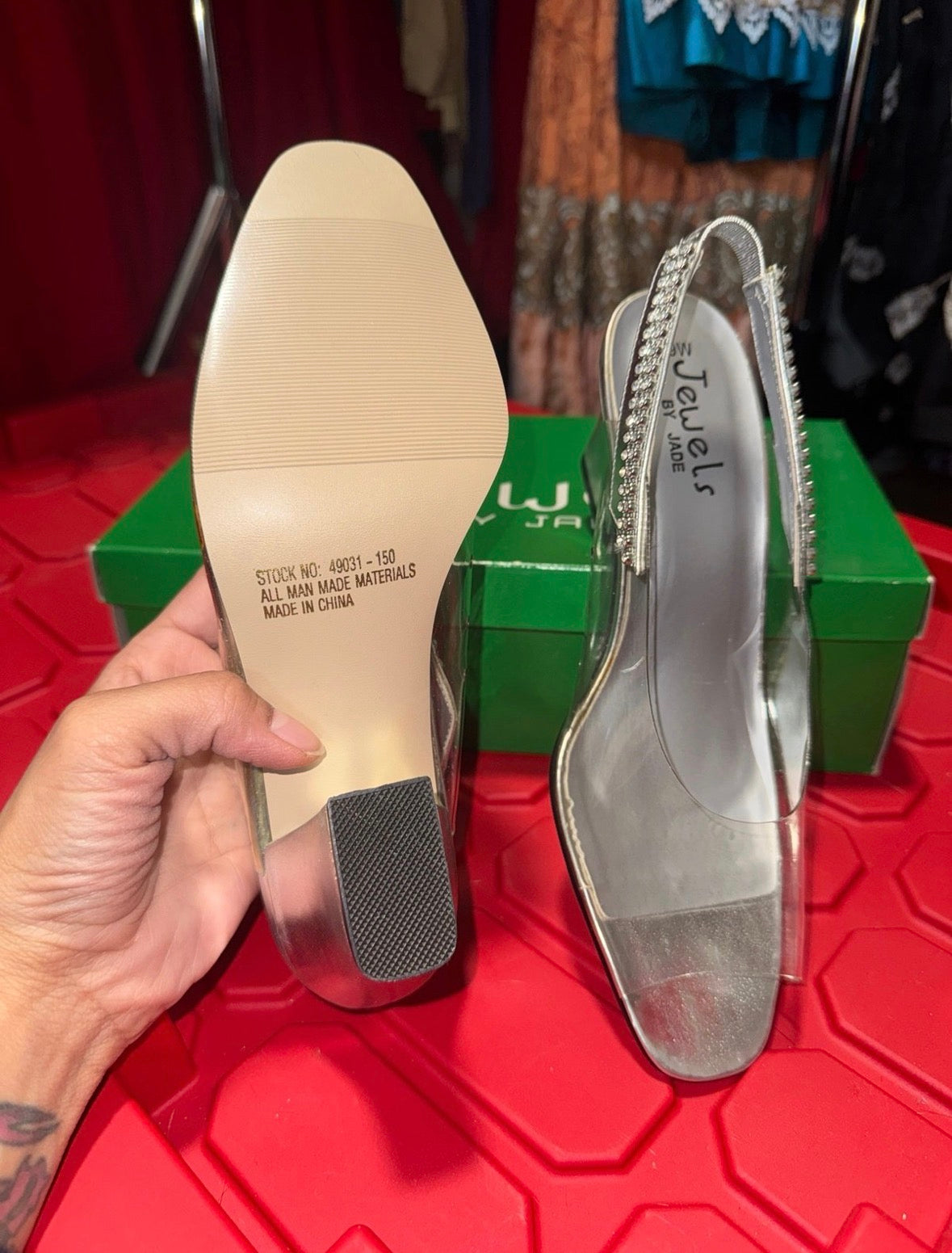 Silver Clear Heels - 9