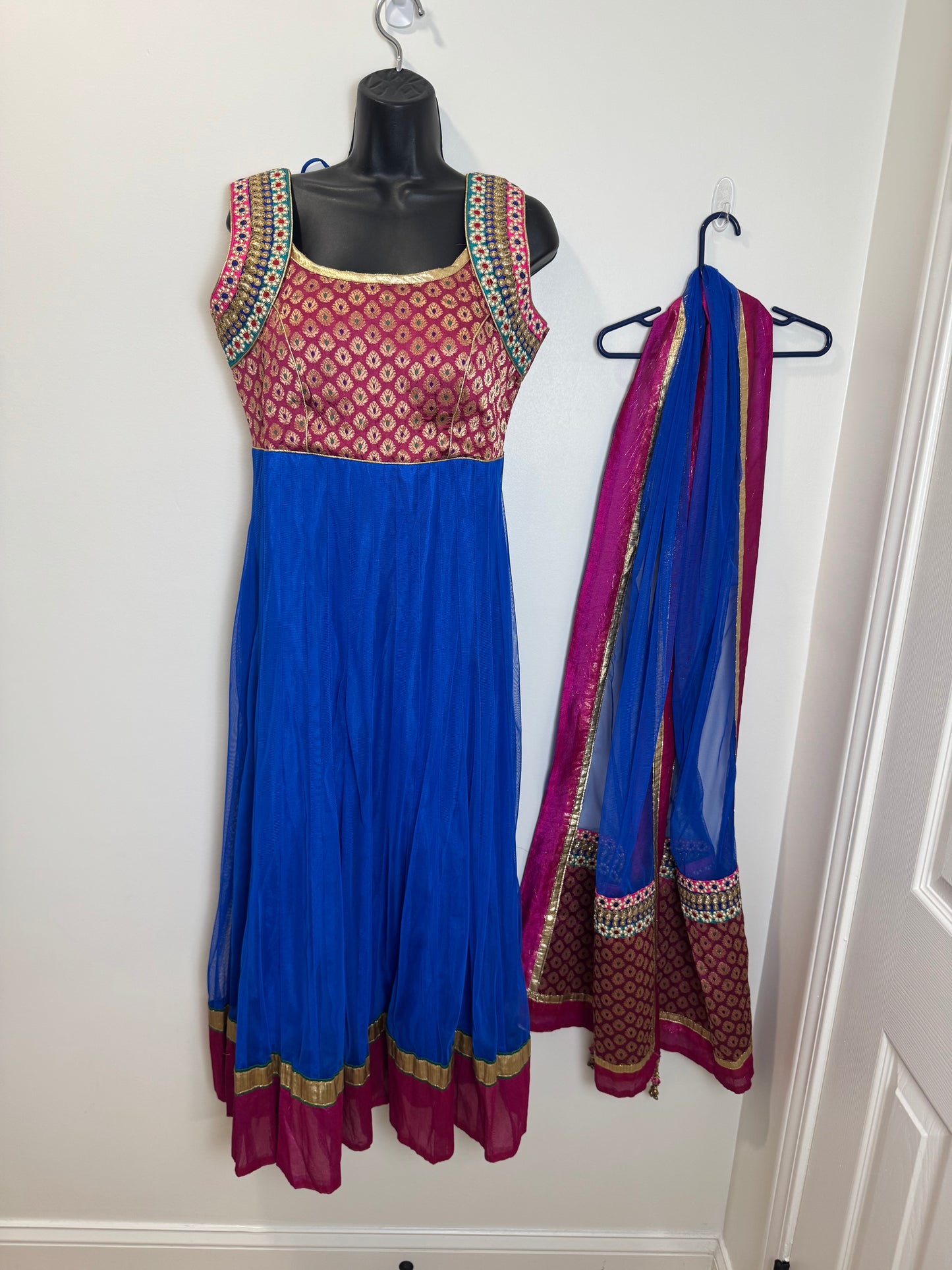 Blue Pink Kurta & Dupatta - 38