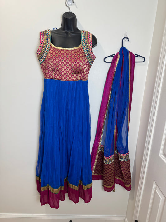 Blue Pink Kurta & Dupatta - 38