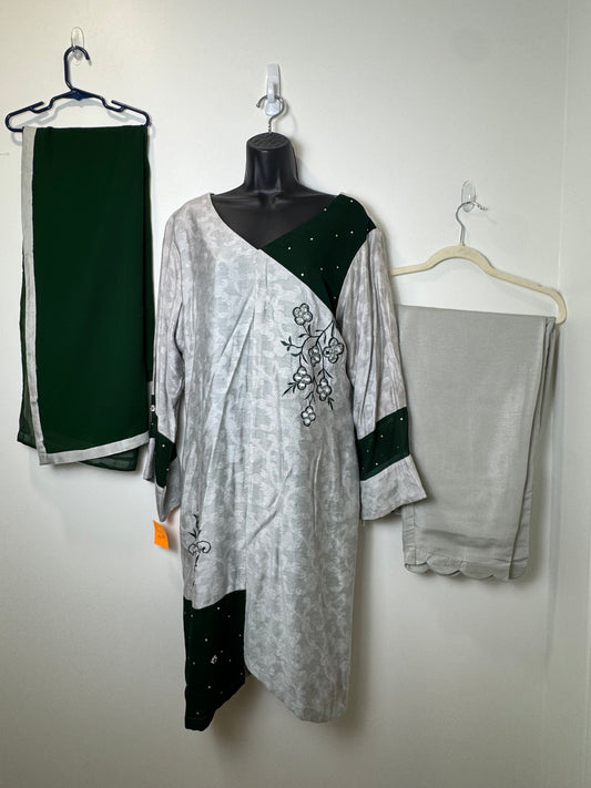 Silver Green Suit - 46