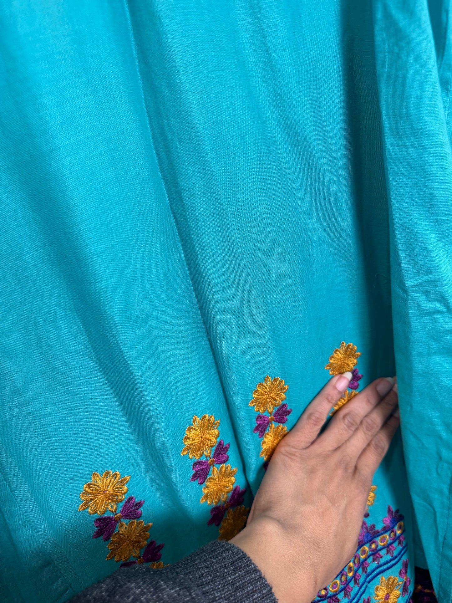 Teal Purple Kurta - 40