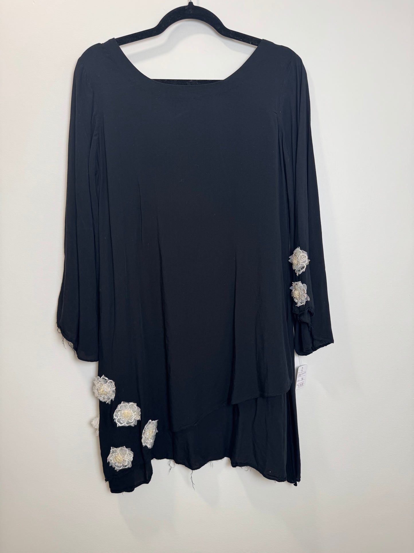 Black White Flowers Kurta - 38