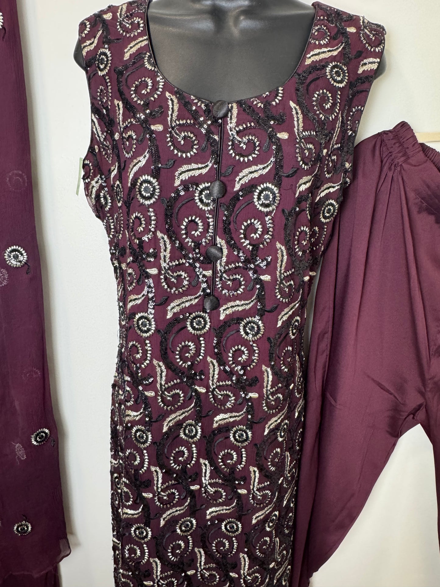 Maroon Circles Suit - 44