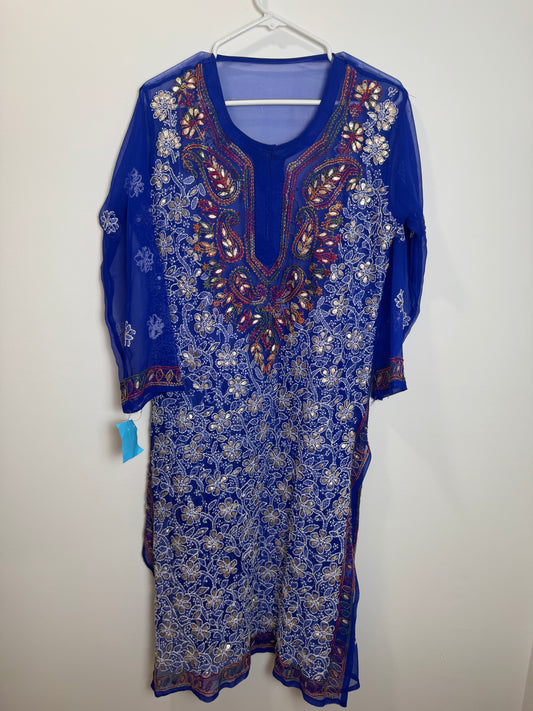Blue Red Kurta - 40