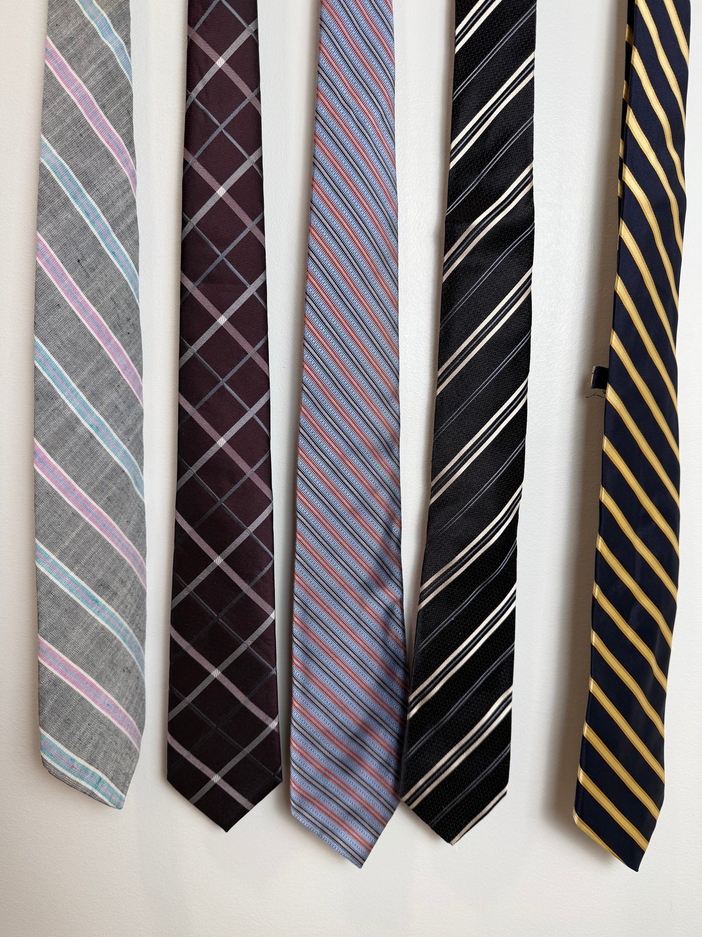 Designer Men’s Tie Lot of 5 Silk Neckties Ike Behar Ferre Kuhlman Banana Republic