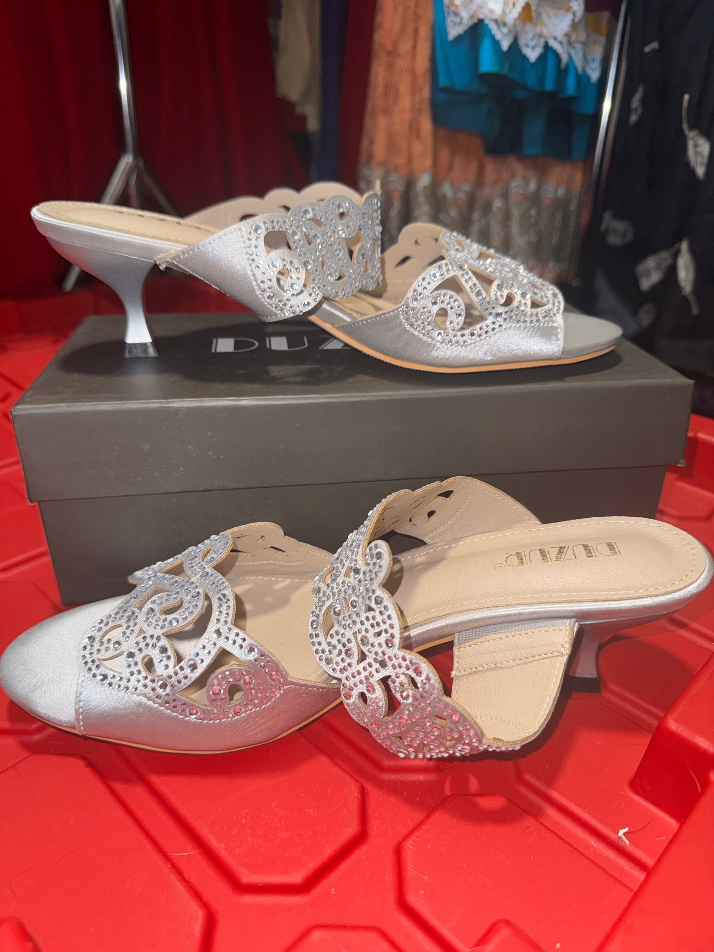 Silver Heel Shoes - 9.5