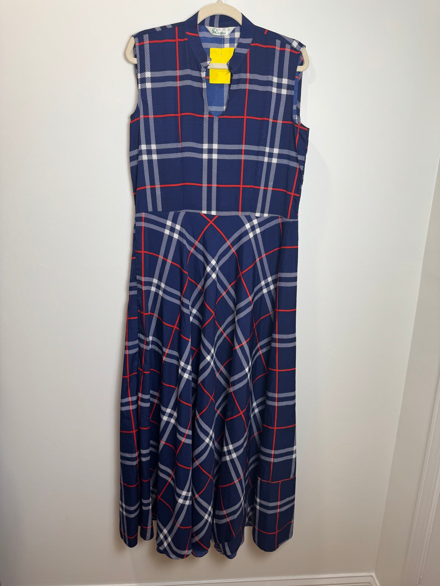 Blue red white gown kurta - 42