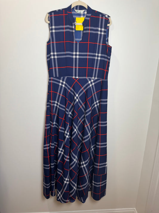 Blue red white gown kurta - 42