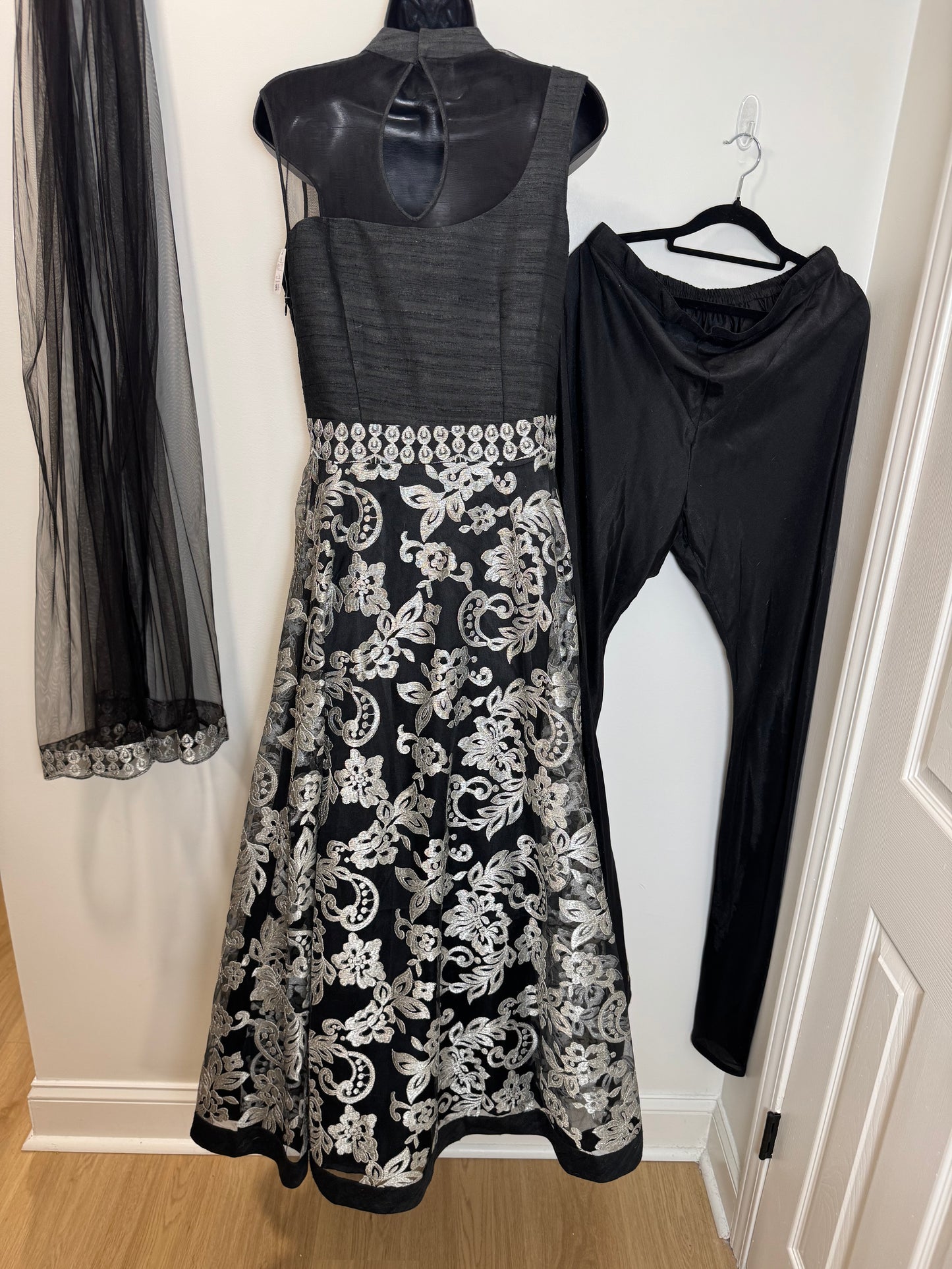 Black Silver Anarkali - 36