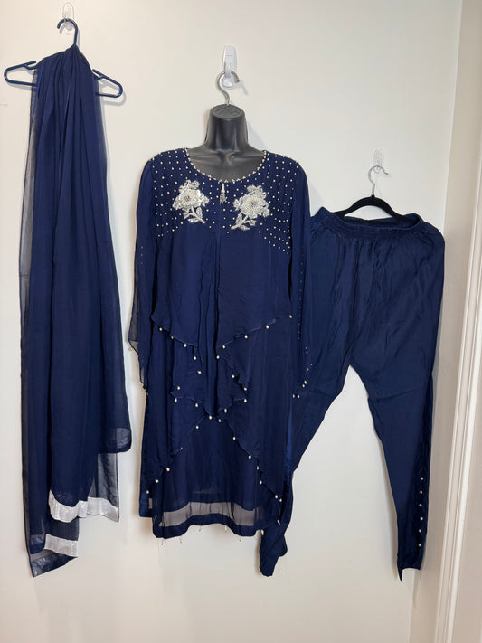 Navy Blue White - 38