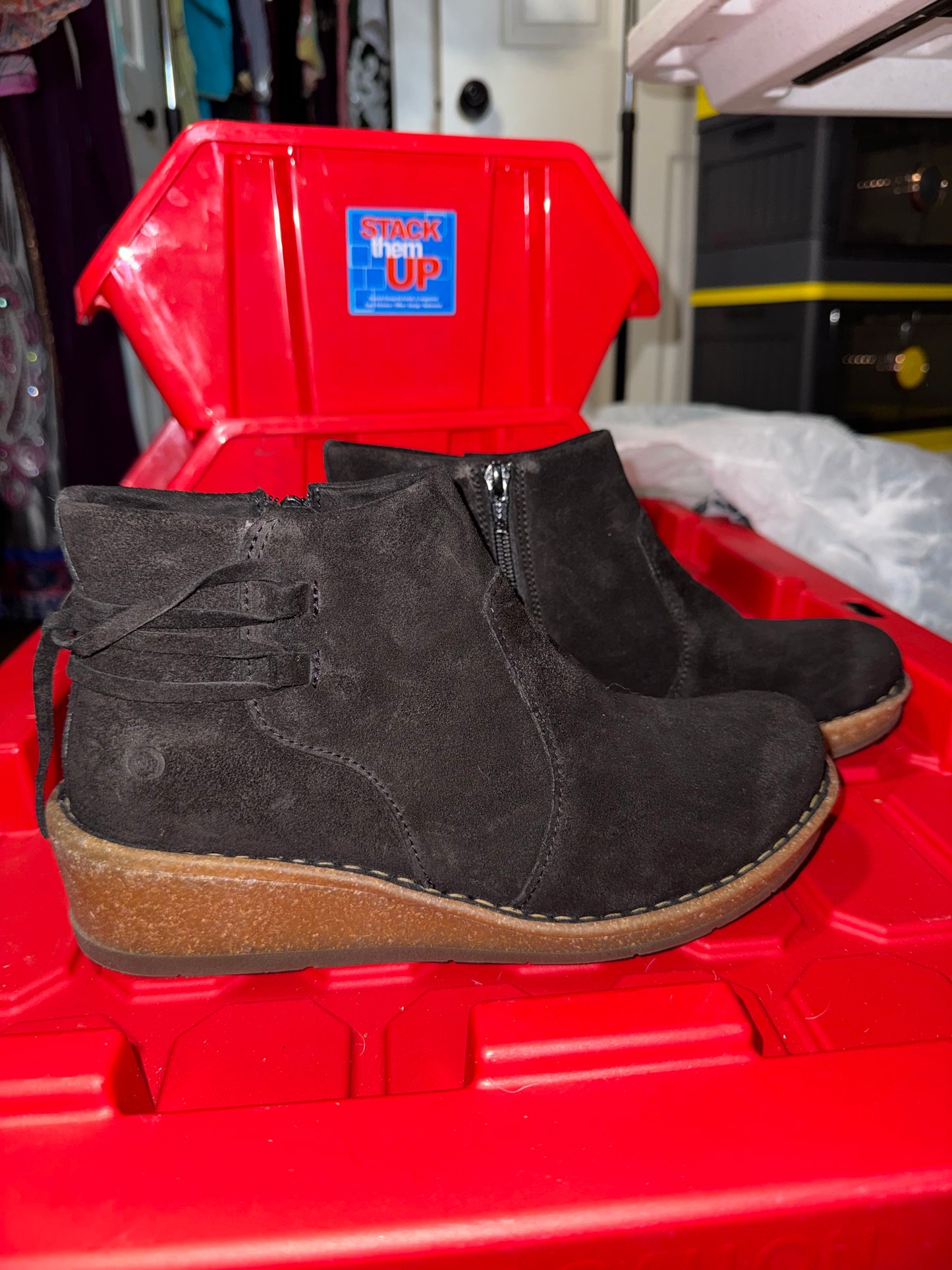Born Black Suede Ankle Booties - 9.5