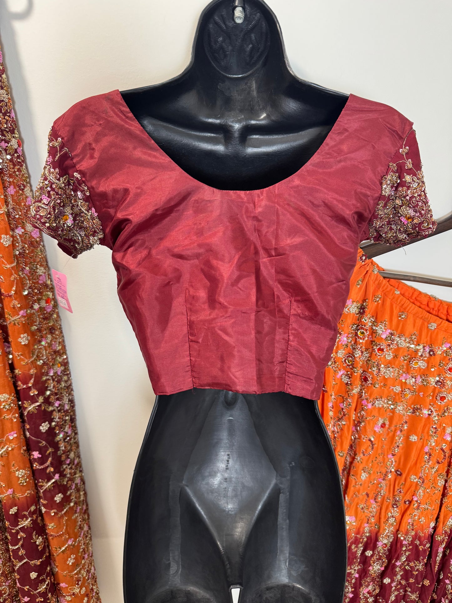 Orange Maroon Lehenga - 32