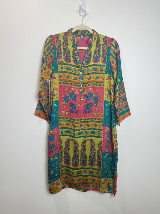 Multicolor Pink Green Kurta - 38