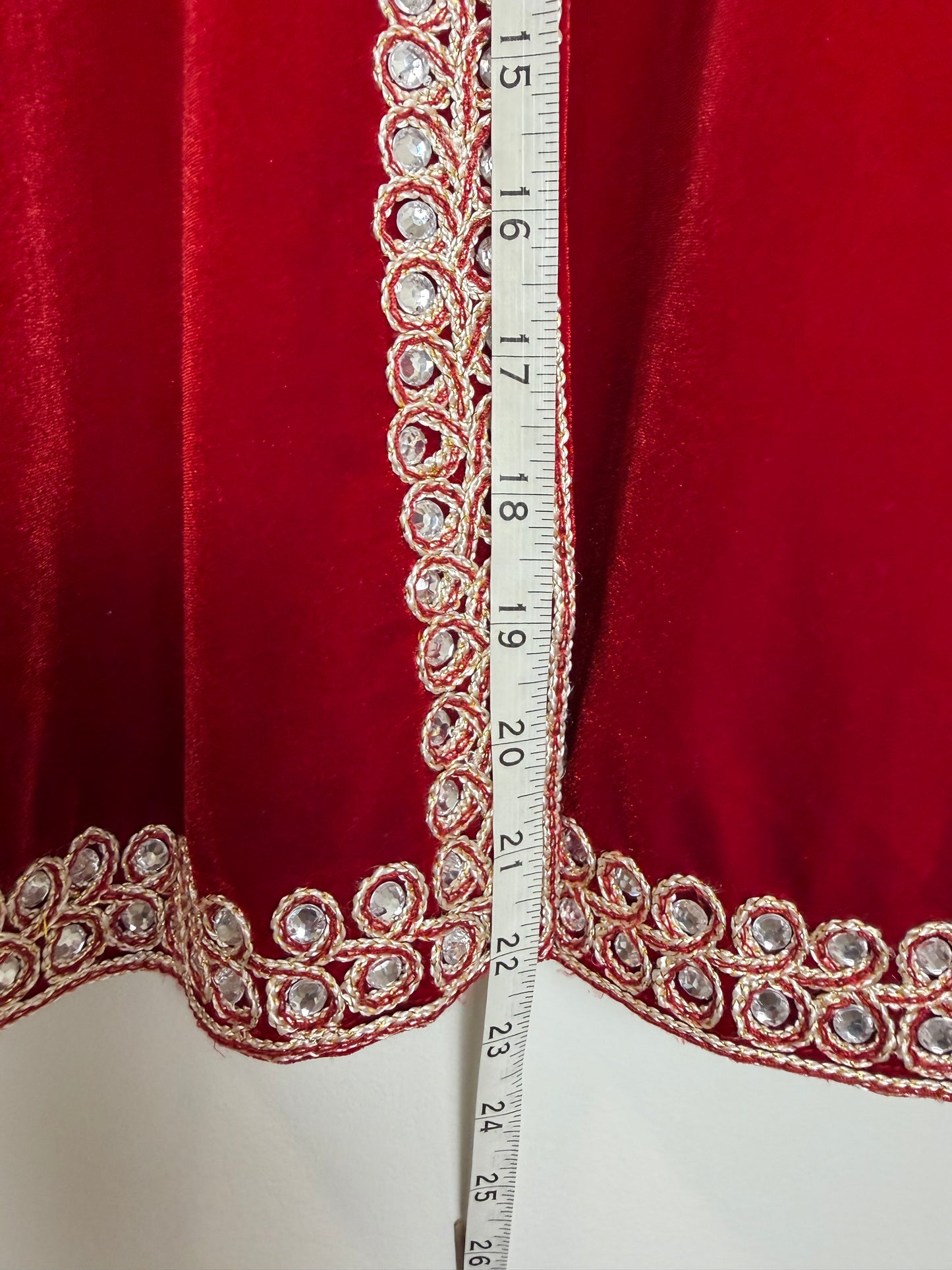 Victor Costa Red Velvet Rhinestone Trim Evening Jacket Women’s 2X