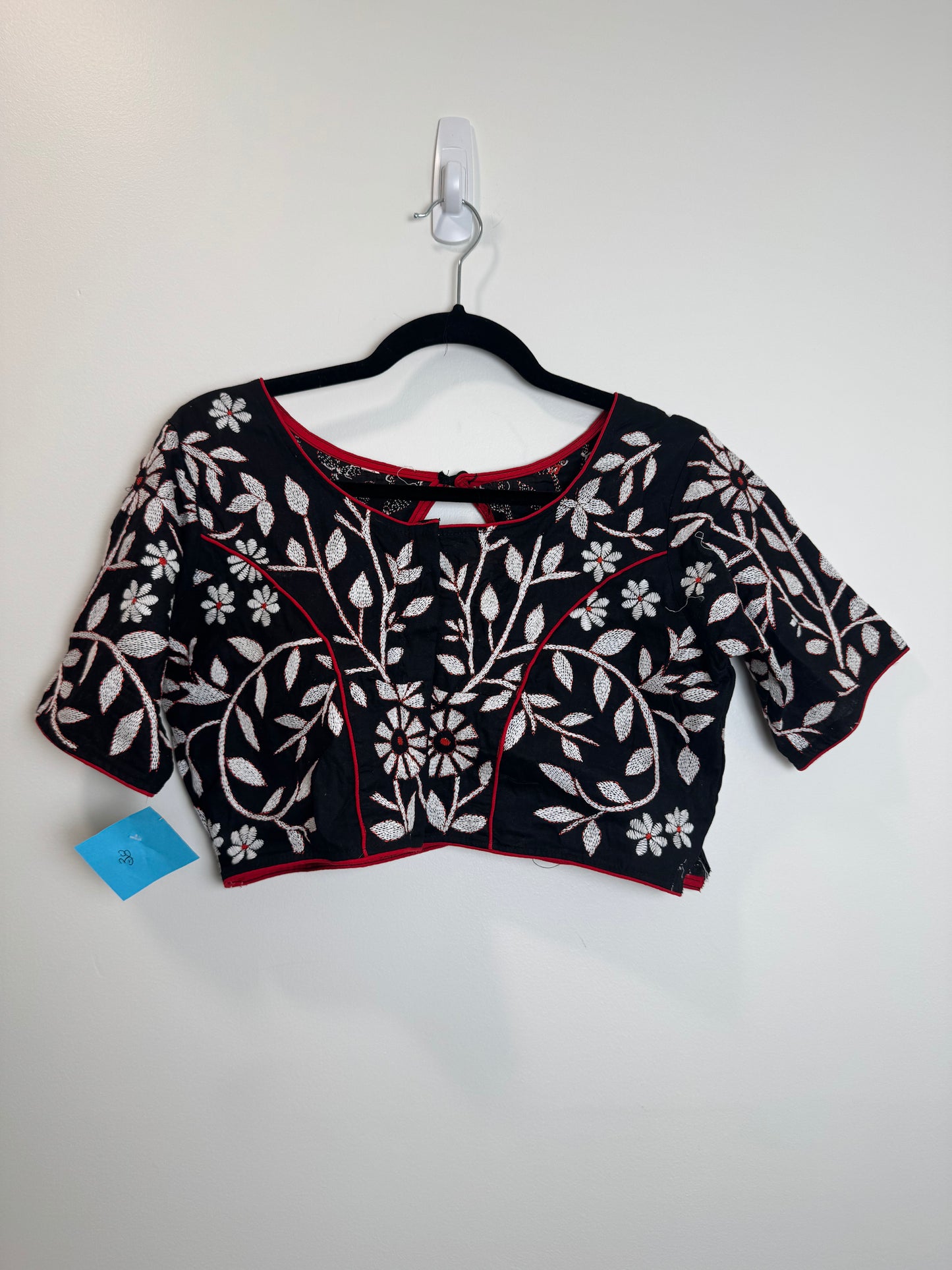 White Black Red Blouse - 38