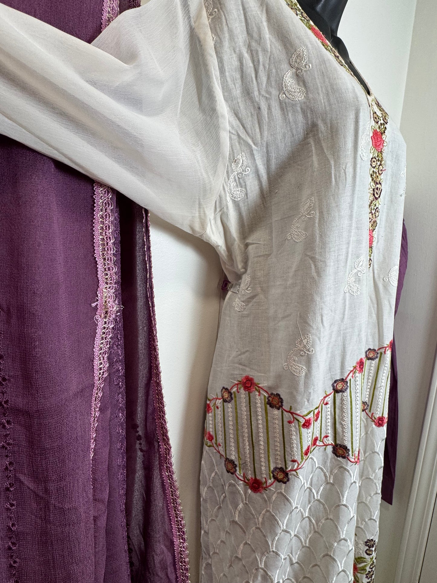 Purple White Suit - 44