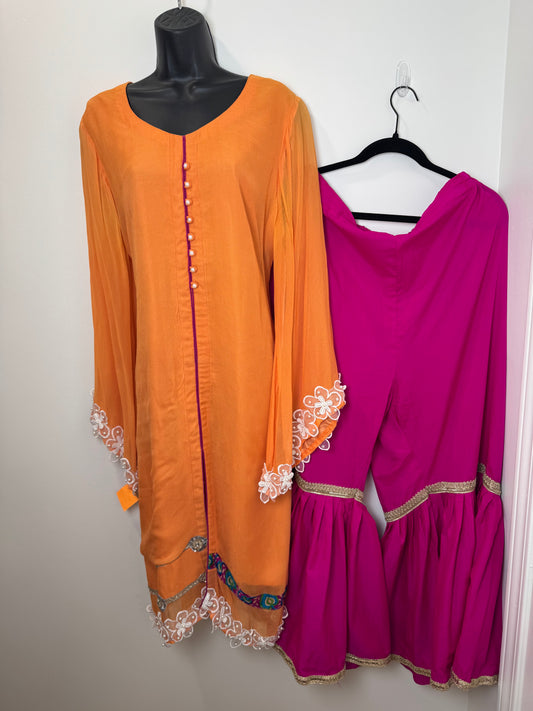 Orange Pink Sharara - 46