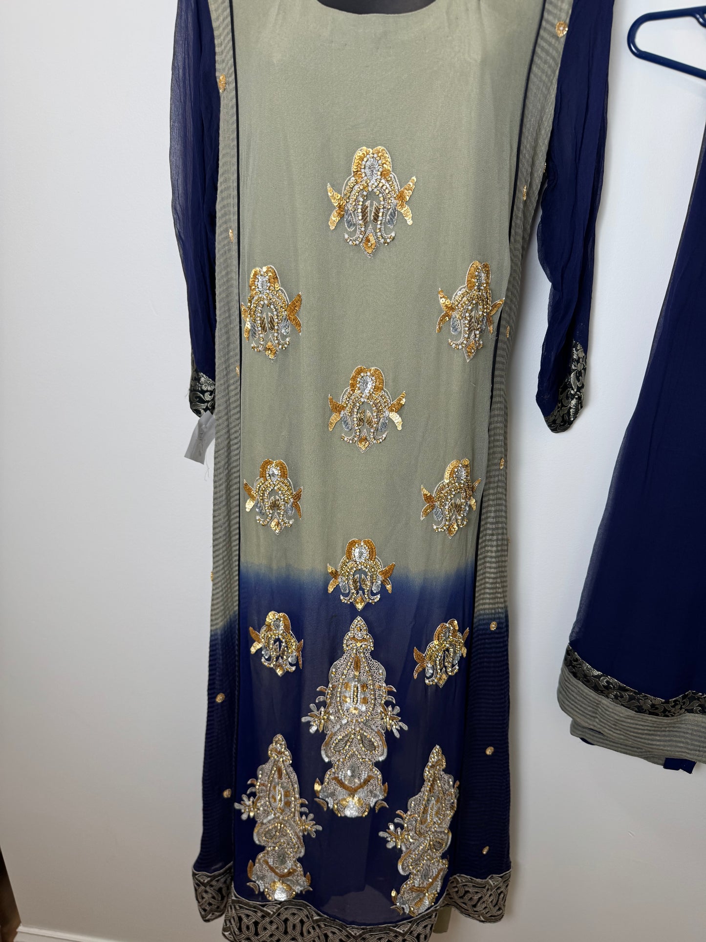 Navy Olive Kurta & Dupatta - 44