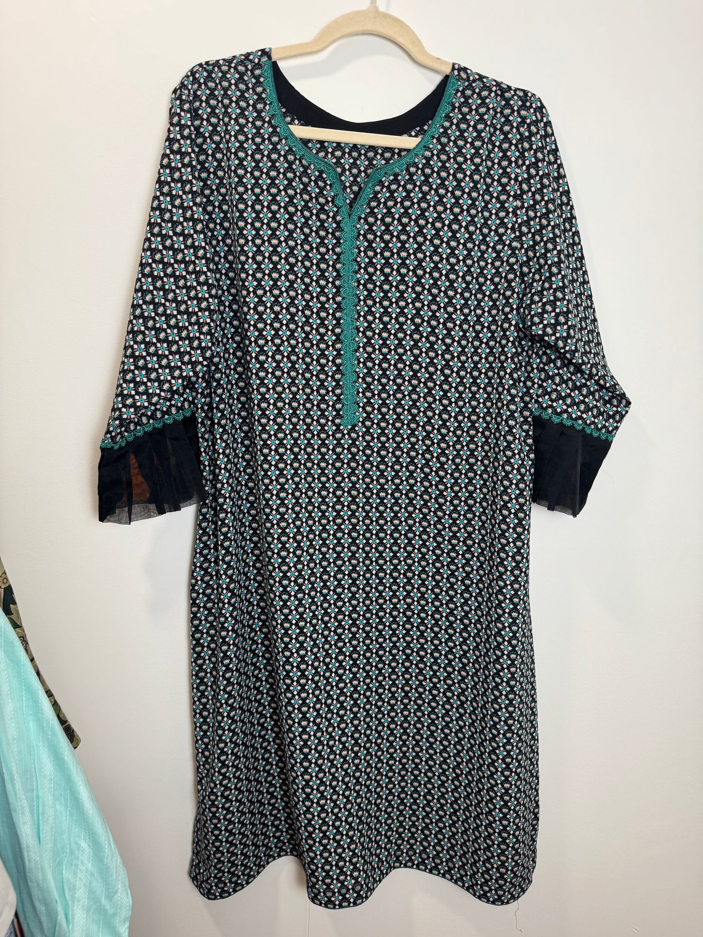 Black Blue Print Kurta - 46