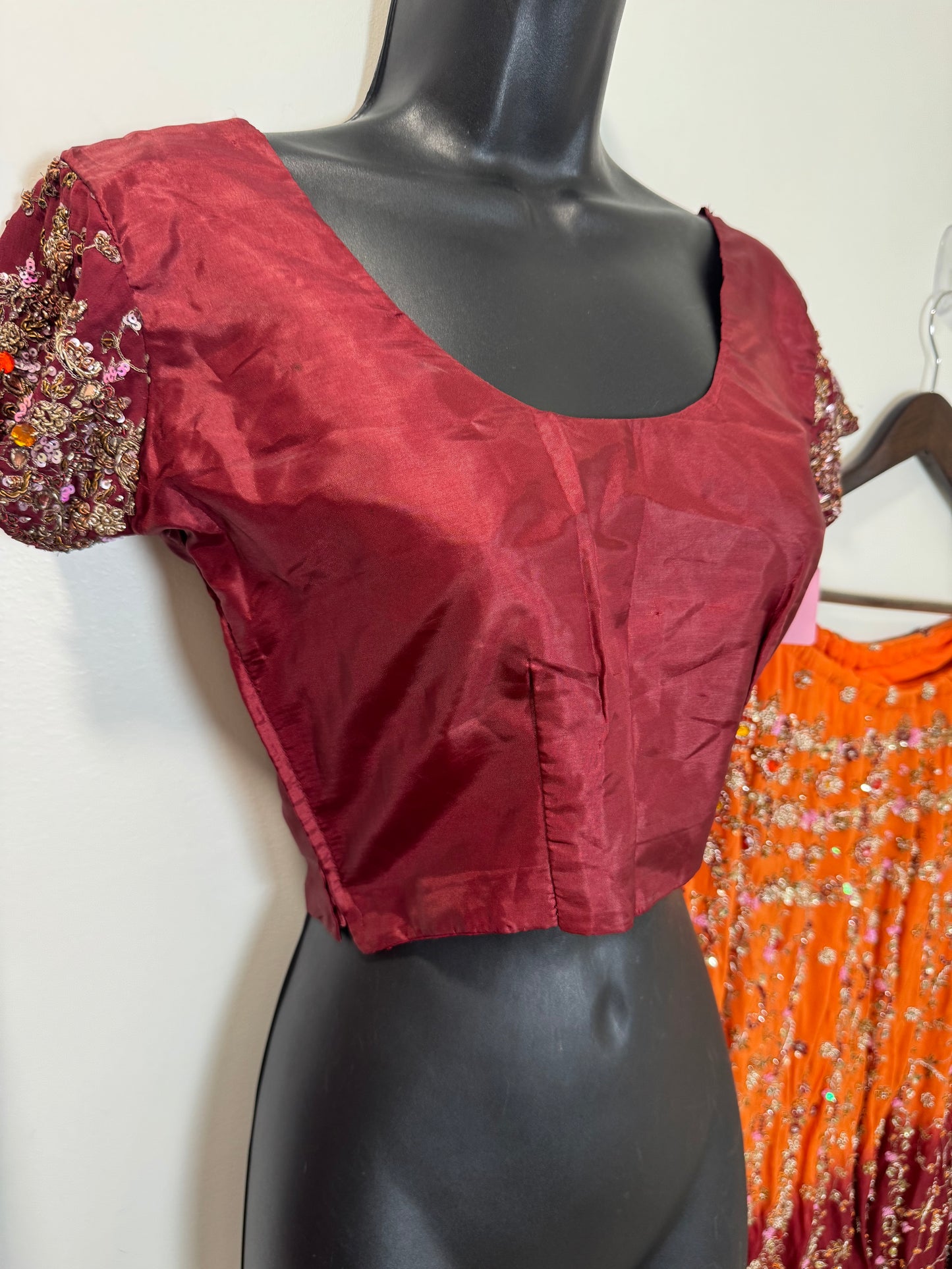 Orange Maroon Lehenga - 32