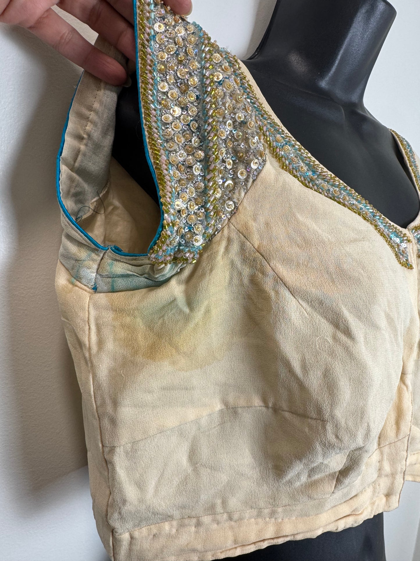 Beige Sequin Blouse - 42