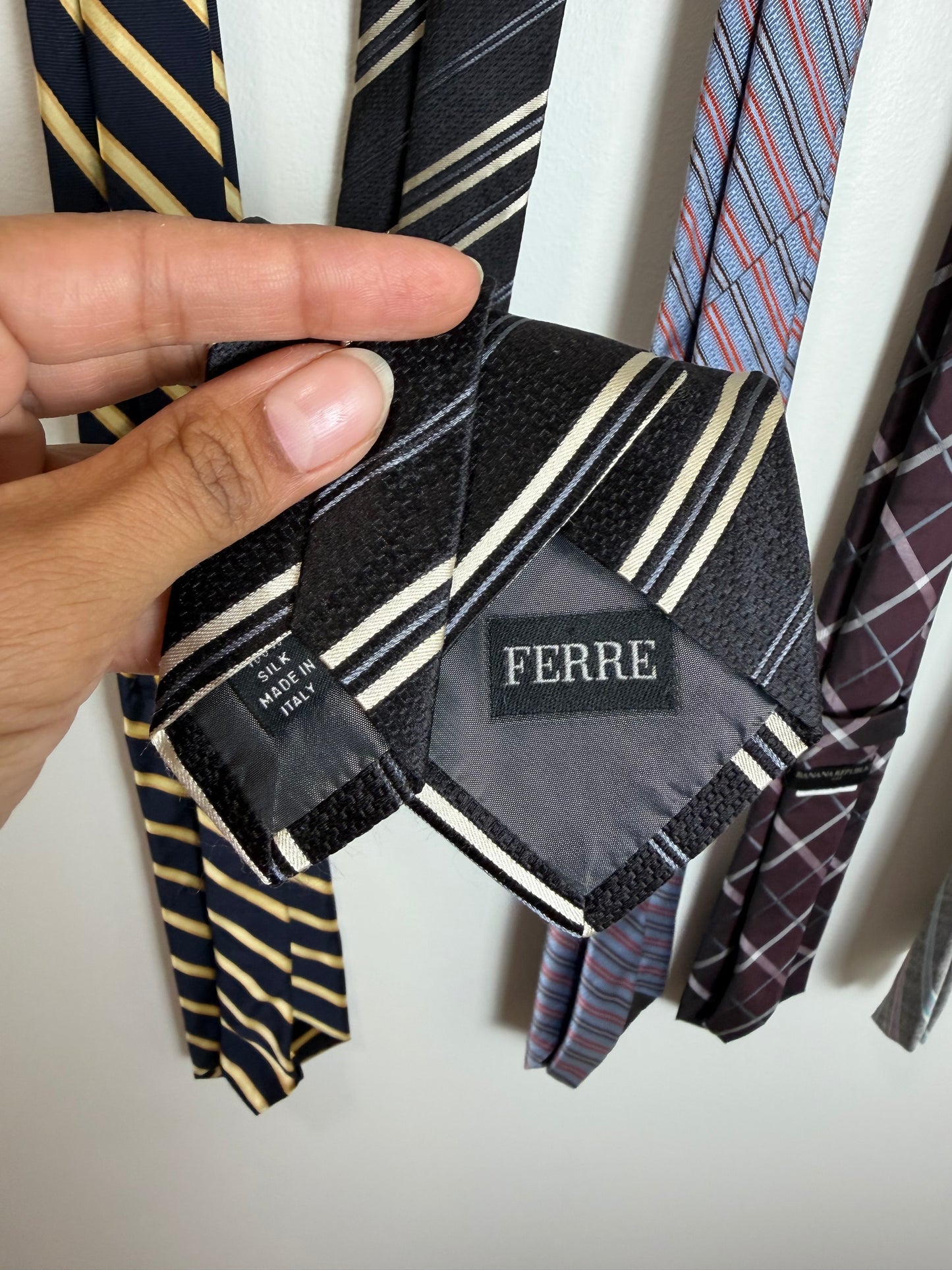 Designer Men’s Tie Lot of 5 Silk Neckties Ike Behar Ferre Kuhlman Banana Republic