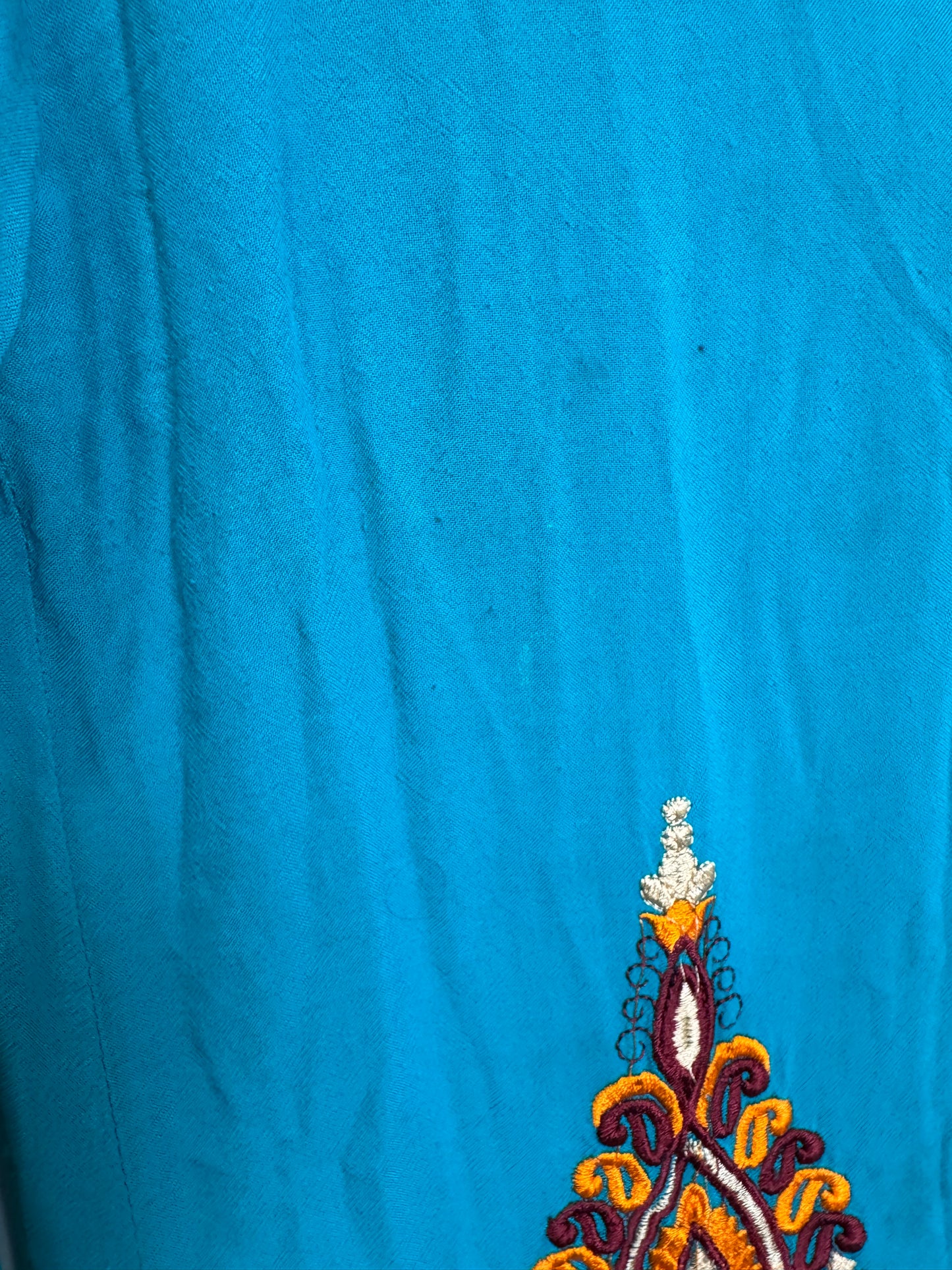 Teal Patch Kurta - 38
