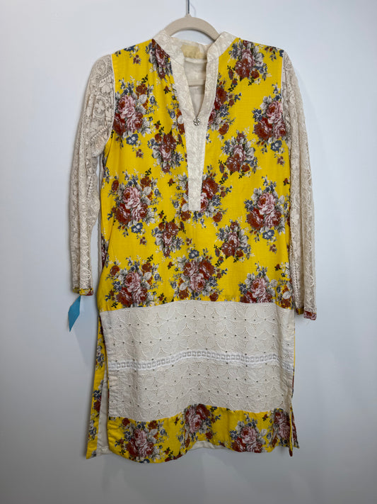 Yellow Red Floral Kurta - 38