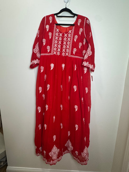 Red white gown - 40