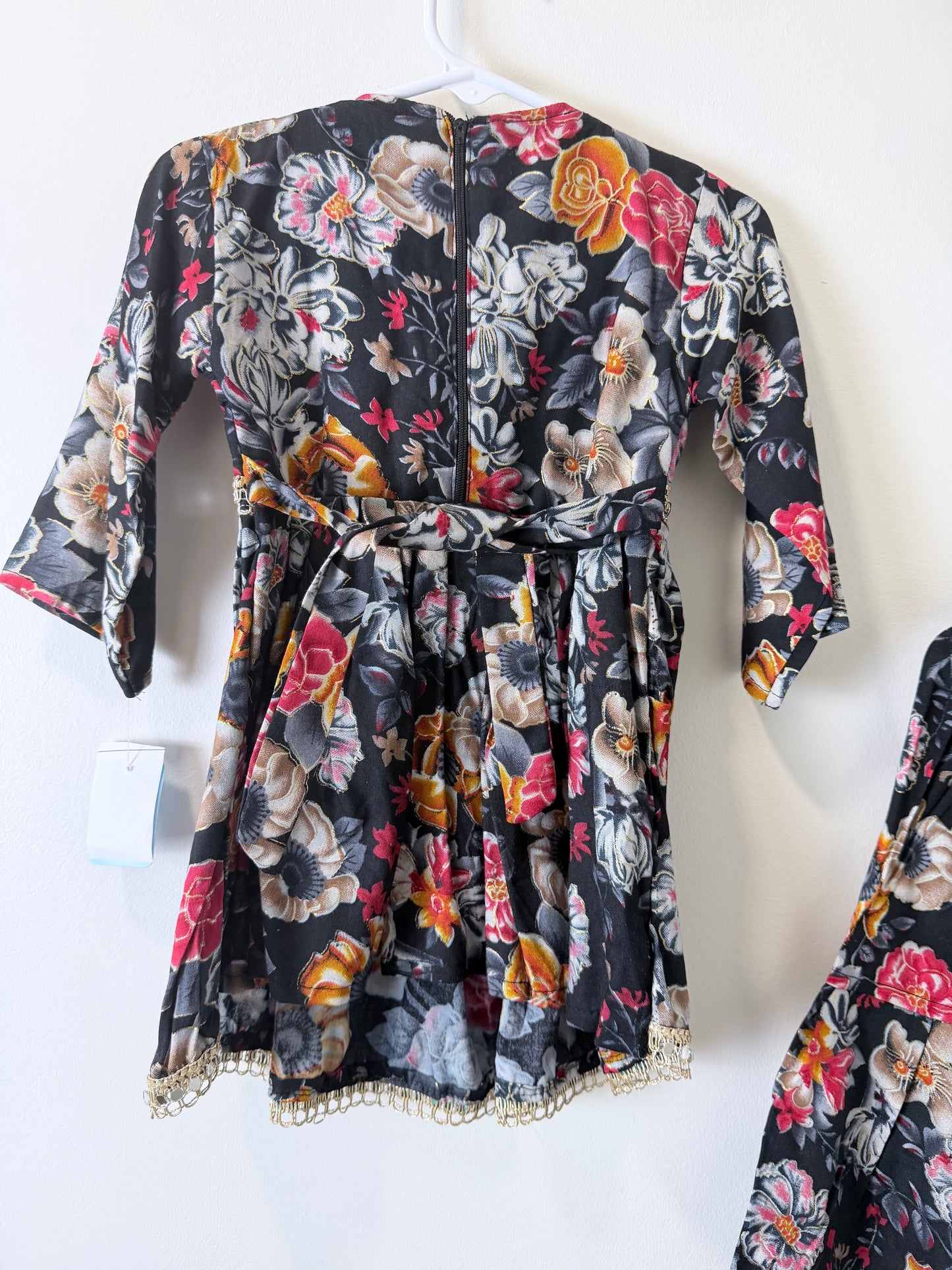 Black Red Floral - Kids Size 18