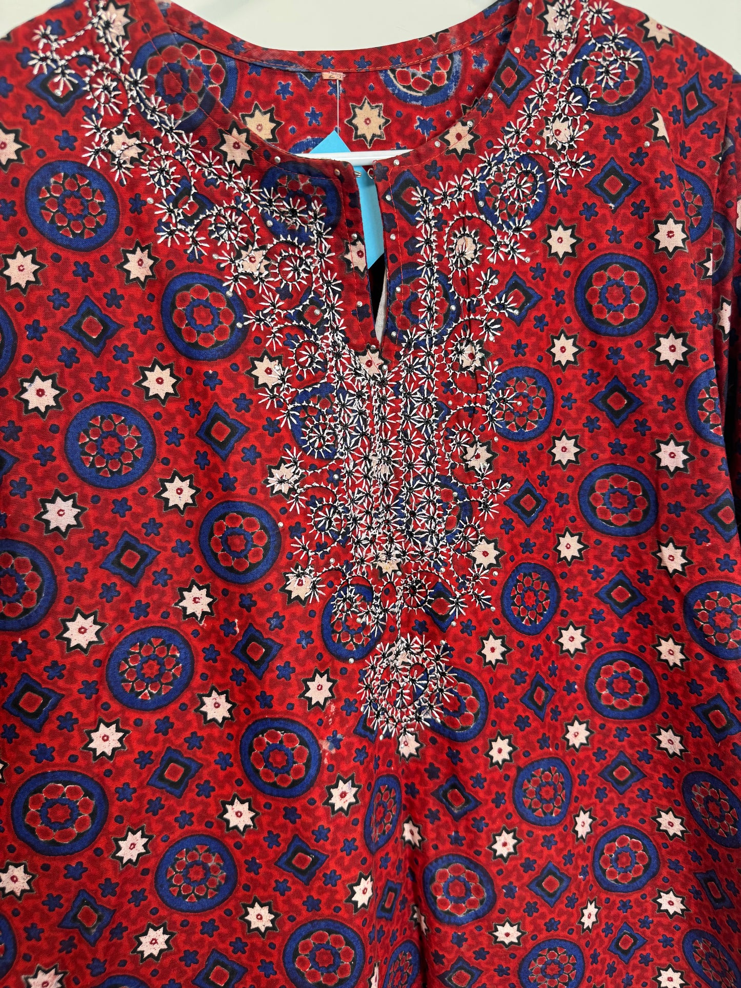 Red Blue Kurta - 40
