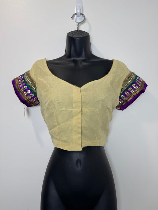 Beige purple Blouse - 38