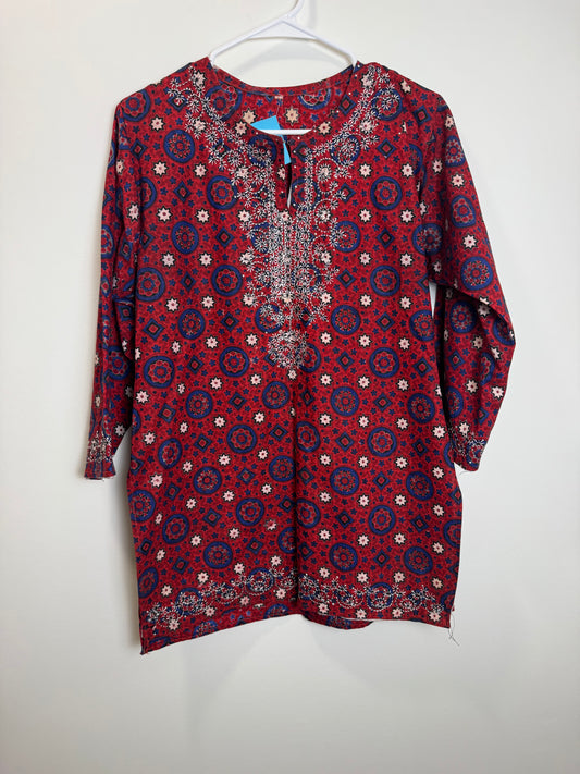 Red Blue Kurta - 40