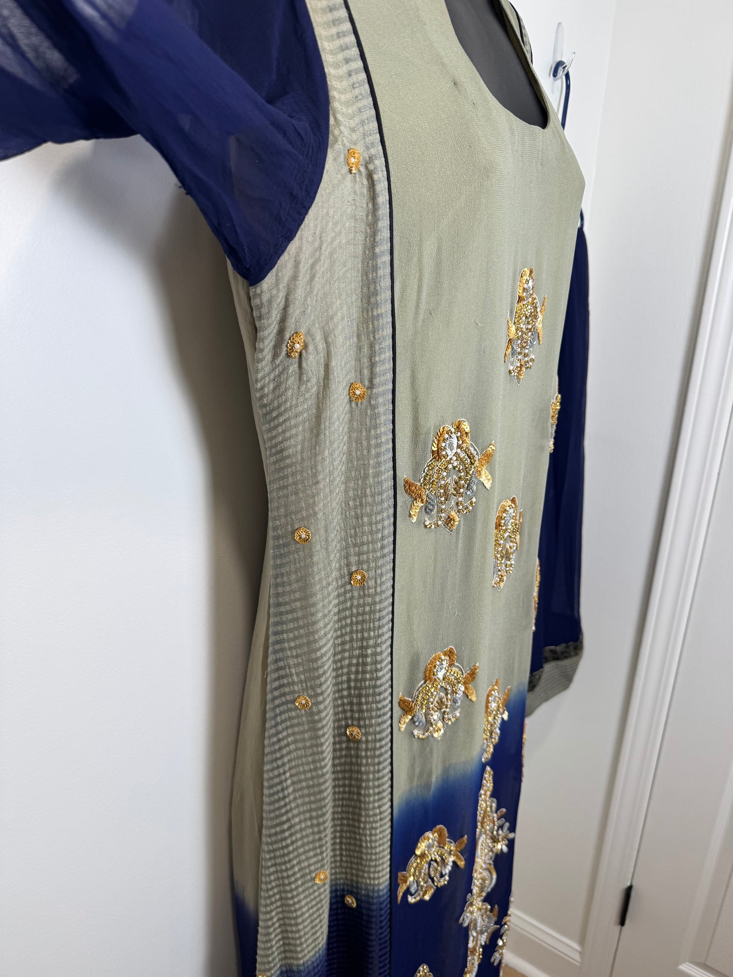 Navy Olive Kurta & Dupatta - 44