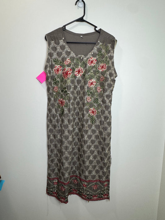 Gray Green Floral Kurta - 44