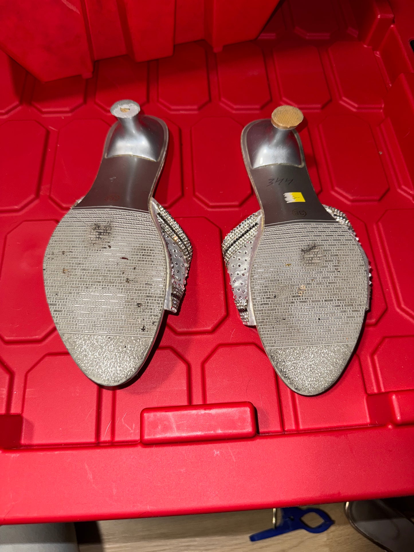 Silver Mule Heels - 7.5