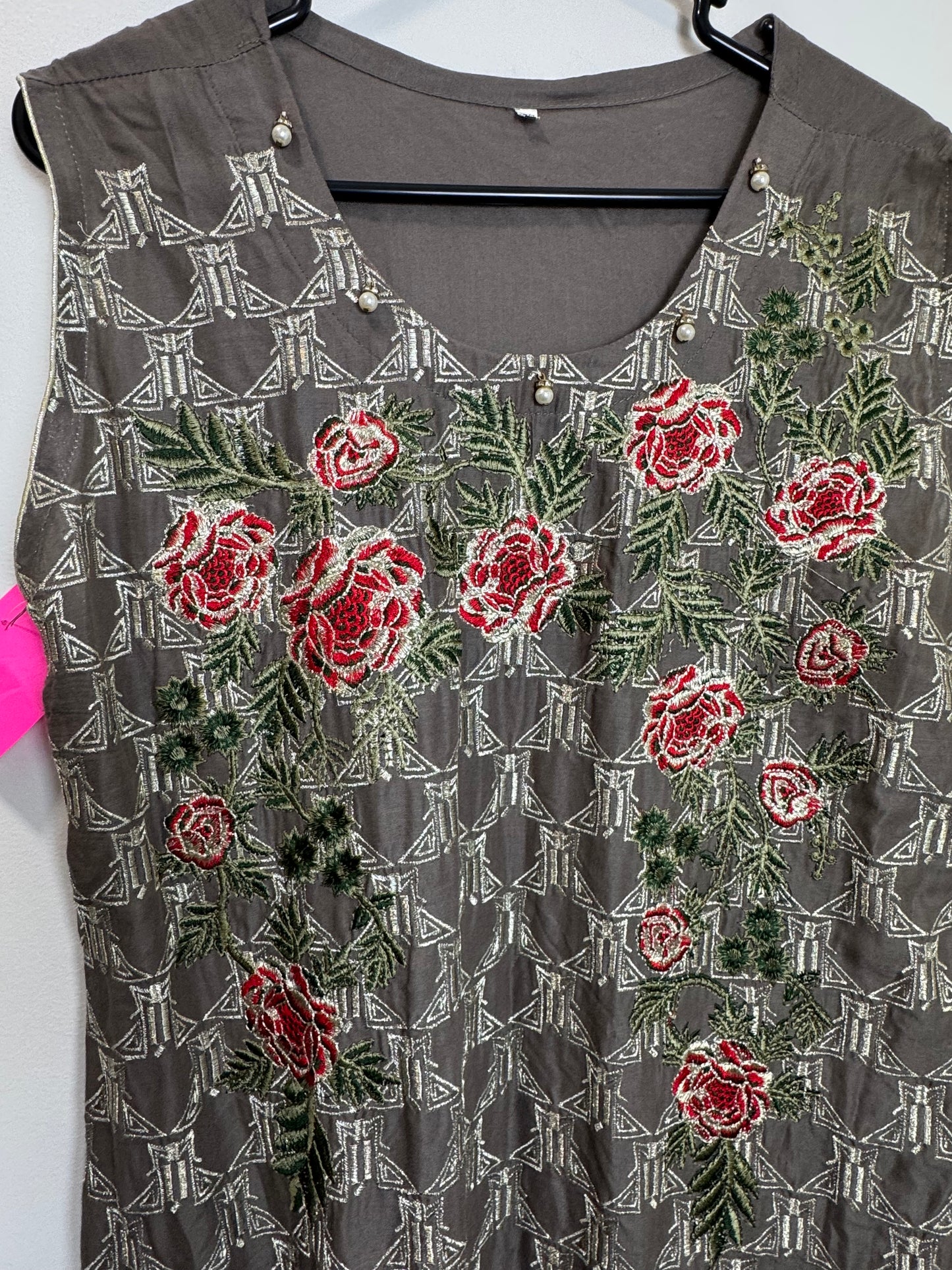 Gray Green Floral Kurta - 44
