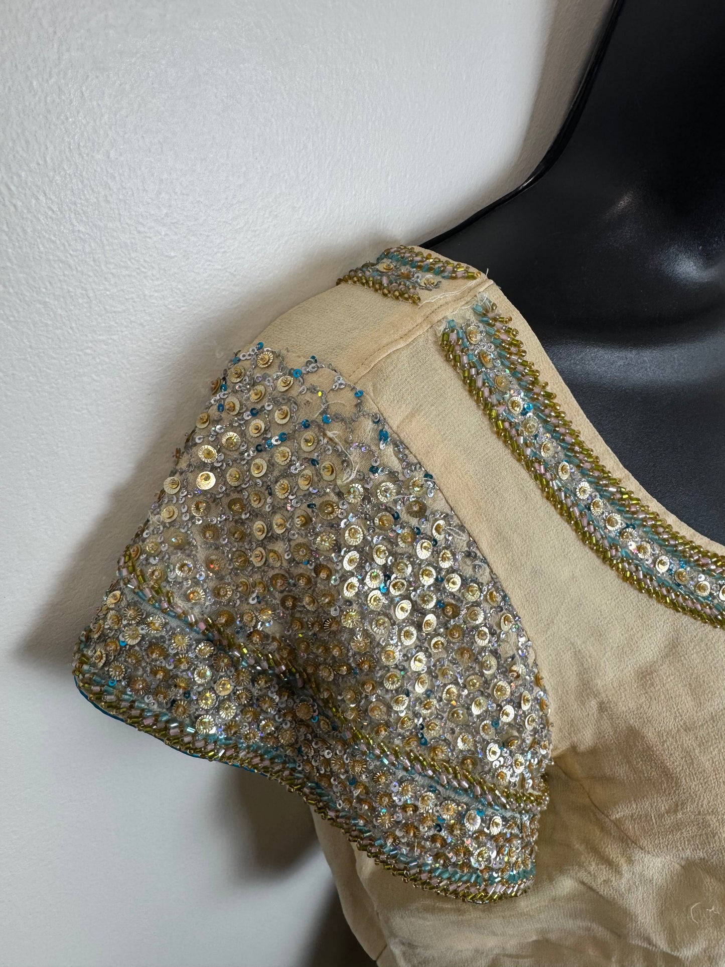Beige Sequin Blouse - 42