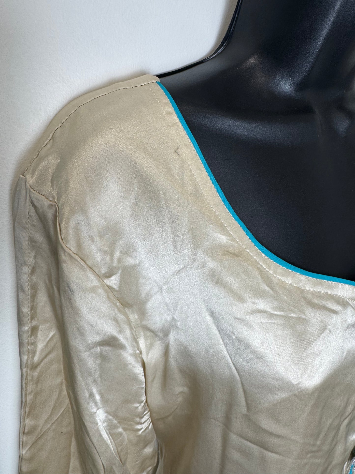 Beige Blue Suit - 46